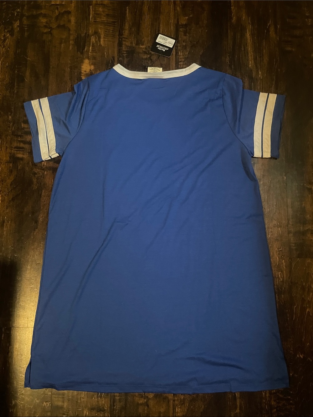 NWT Royal Blue Tee Dress with White Trim - Picture 4 of 5